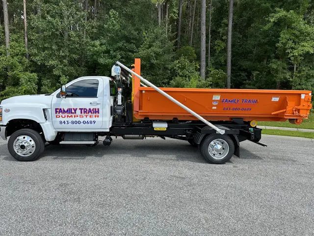 Family Trash roll-off container in Charleston