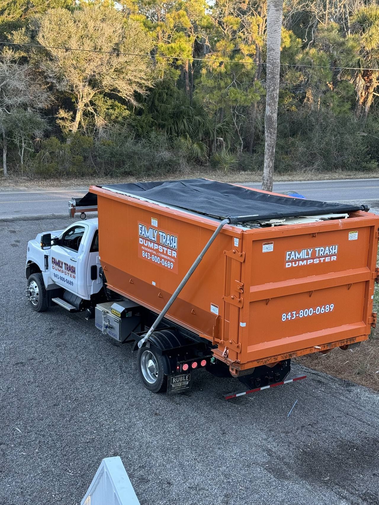Family Trash roll-off dumpster in the Charleston area