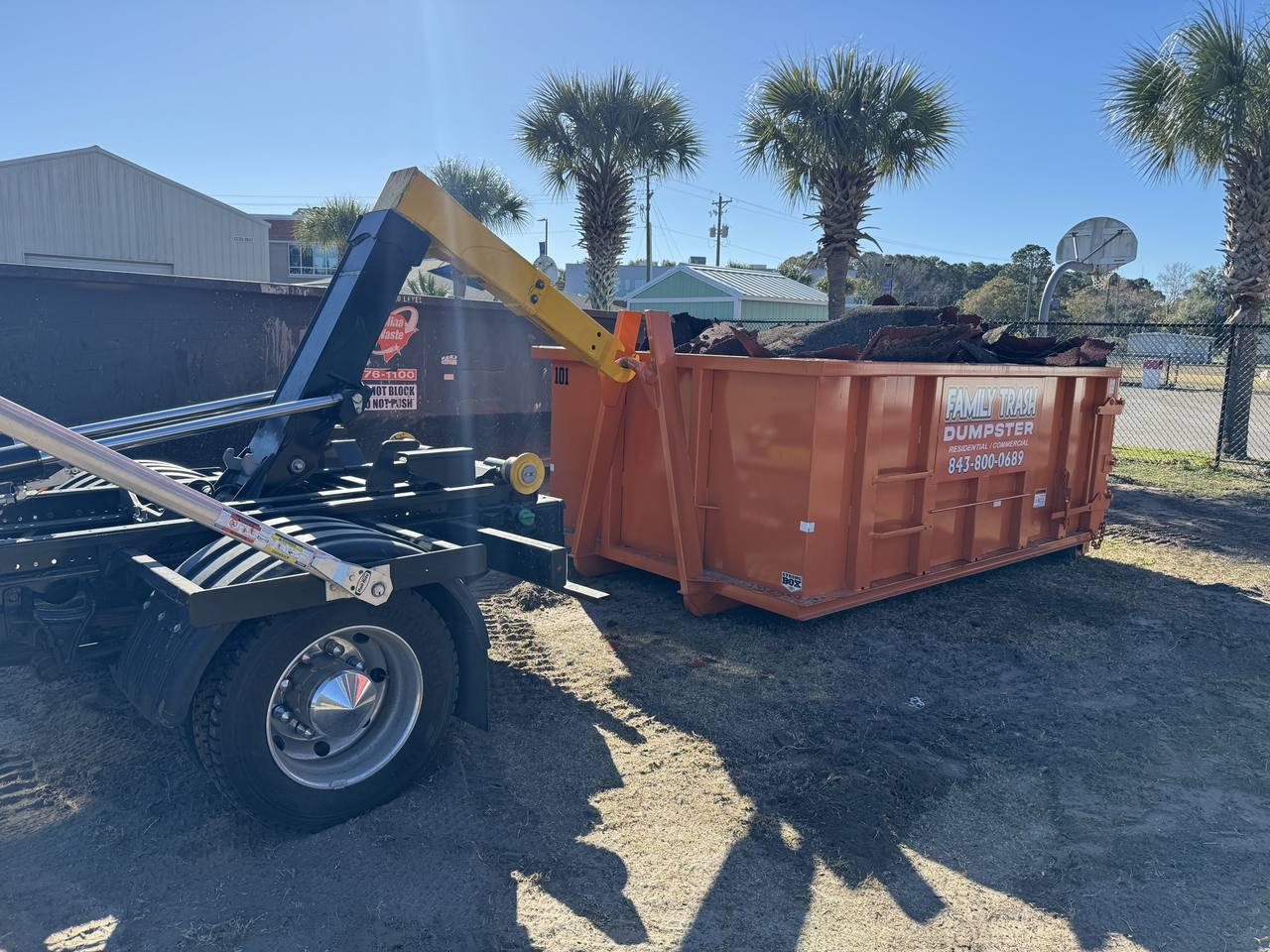 Family Trash roll-off dumpster in the Charleston area